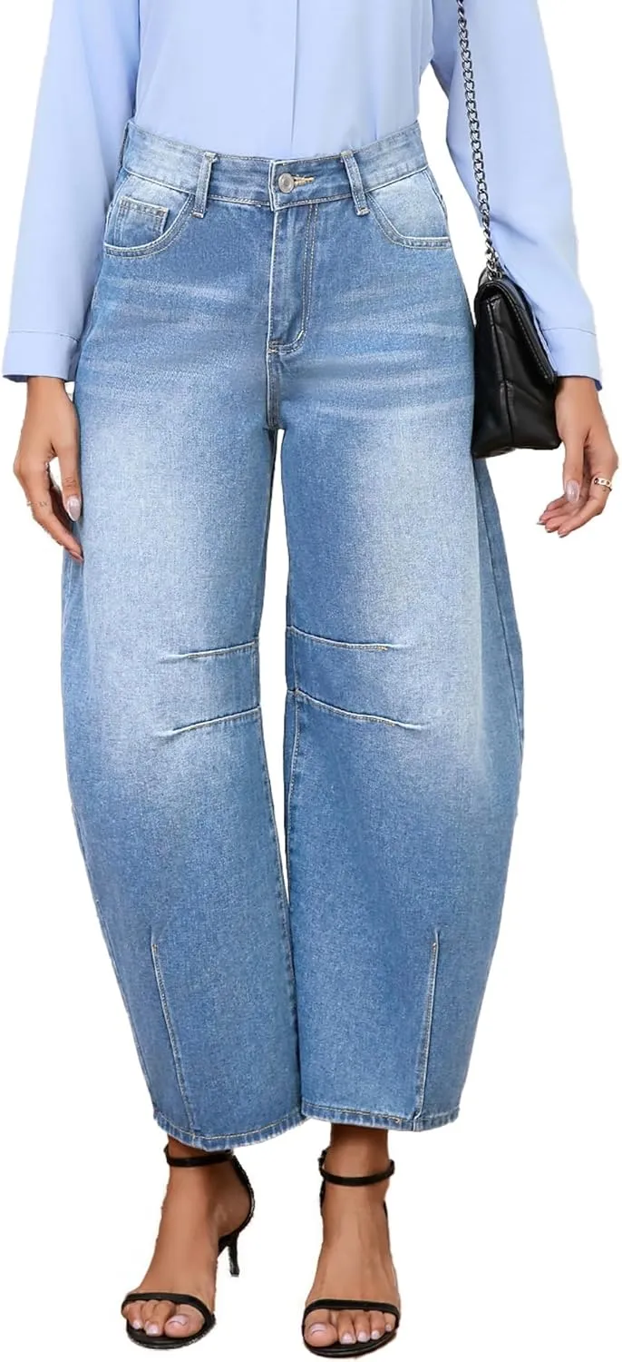 Women's Wide Leg Jeans High Waist Baggy Denim Pants