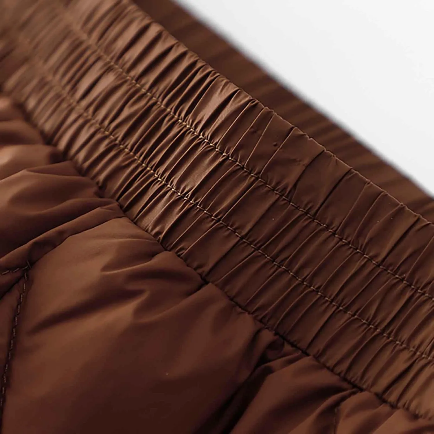 Women's Winter Warm Loose Utility Down Pants Windproof Padded Quilted Puffer Pants High Waisted Ski Snow Trousers