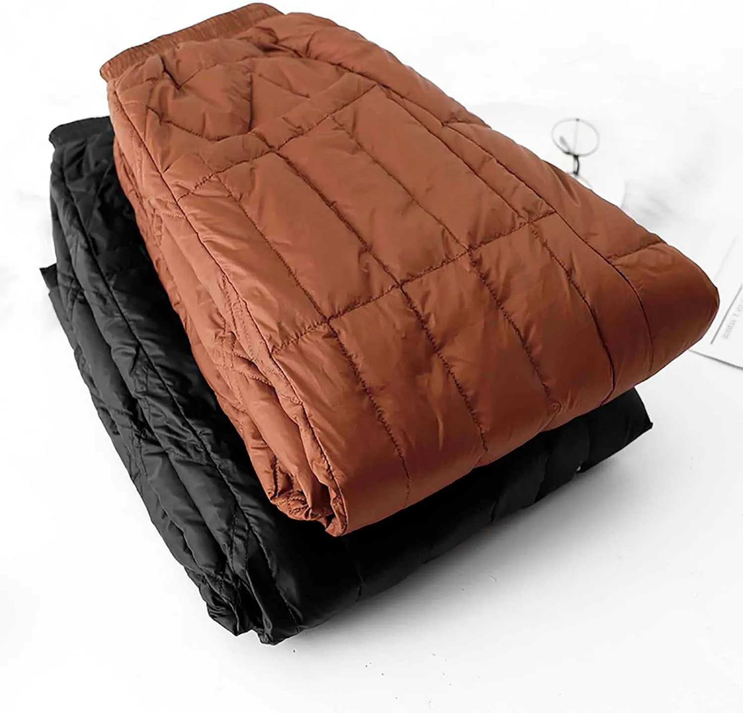 Women's Winter Warm Loose Utility Down Pants Windproof Padded Quilted Puffer Pants High Waisted Ski Snow Trousers