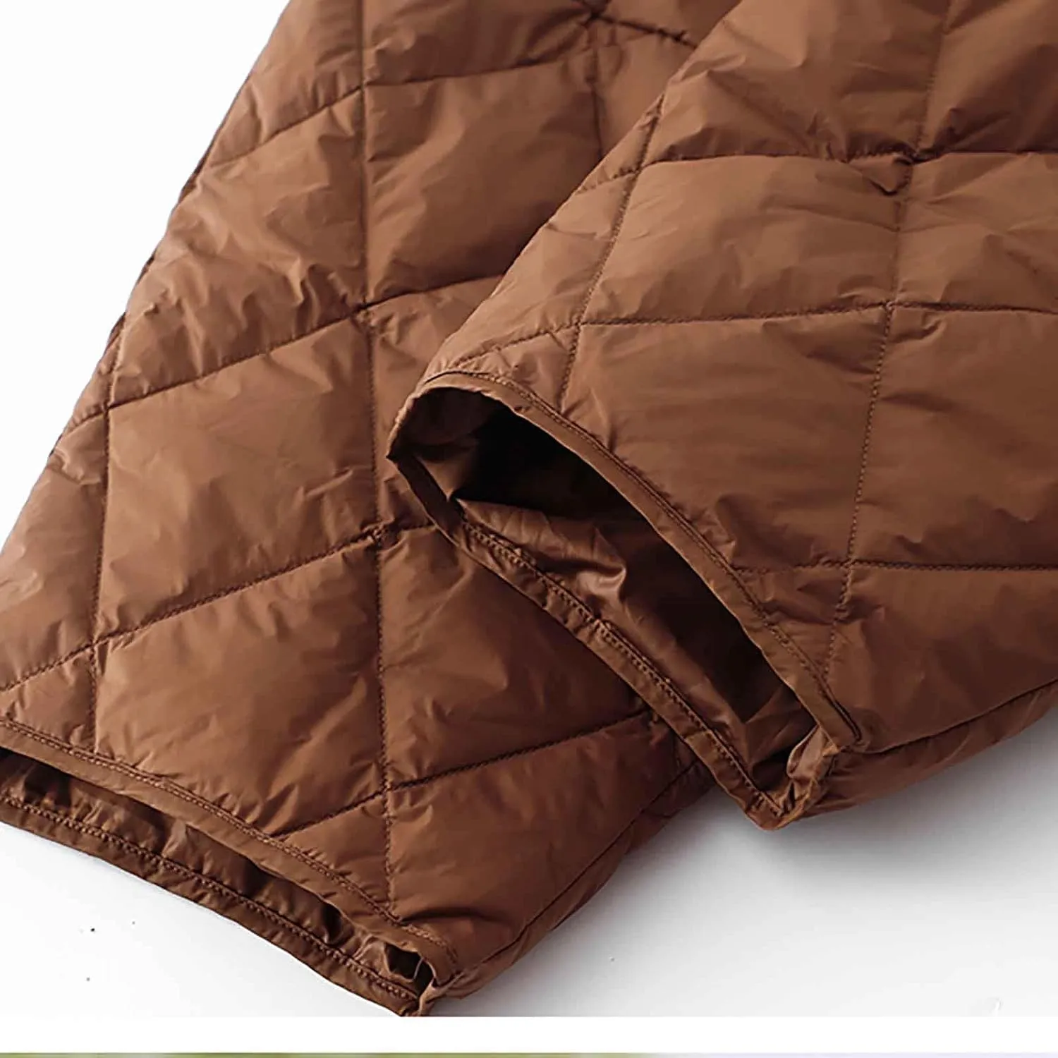 Women's Winter Warm Loose Utility Down Pants Windproof Padded Quilted Puffer Pants High Waisted Ski Snow Trousers