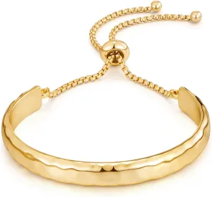 WOWORAMA Adjustable Slider Bracelets for Women Bar Friendship Bangle Bracelet for Women Gold/White Gold/Rose Gold Bolo Bracelet