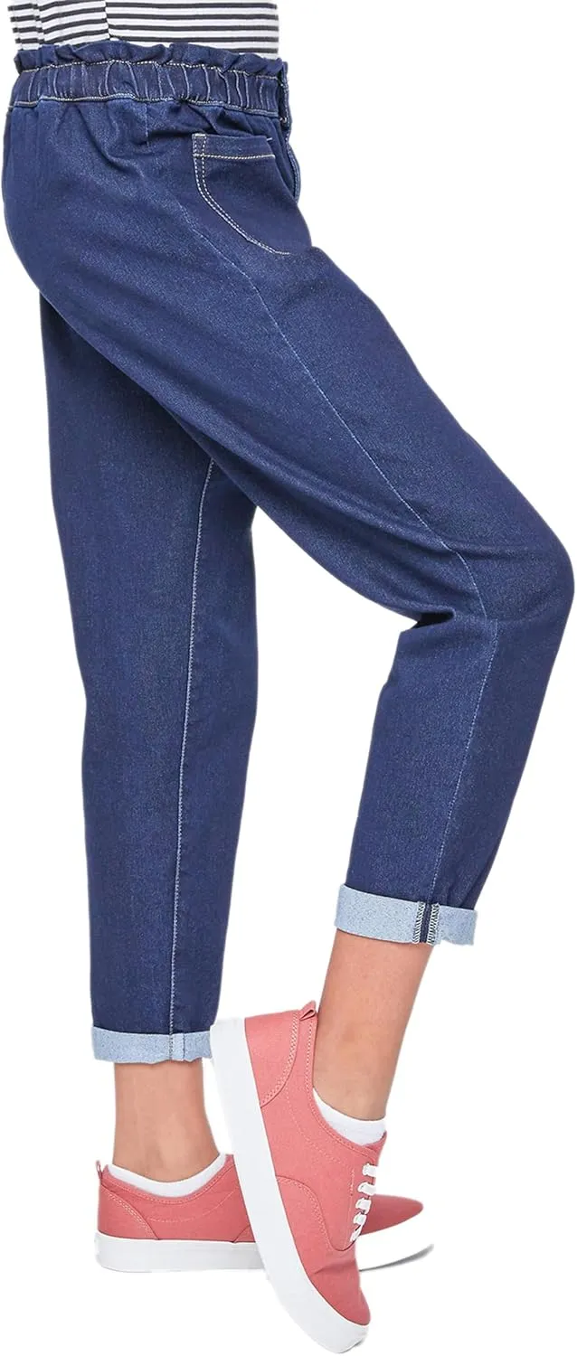 YMI Girls Paper Bag Waist Balloon Jeans