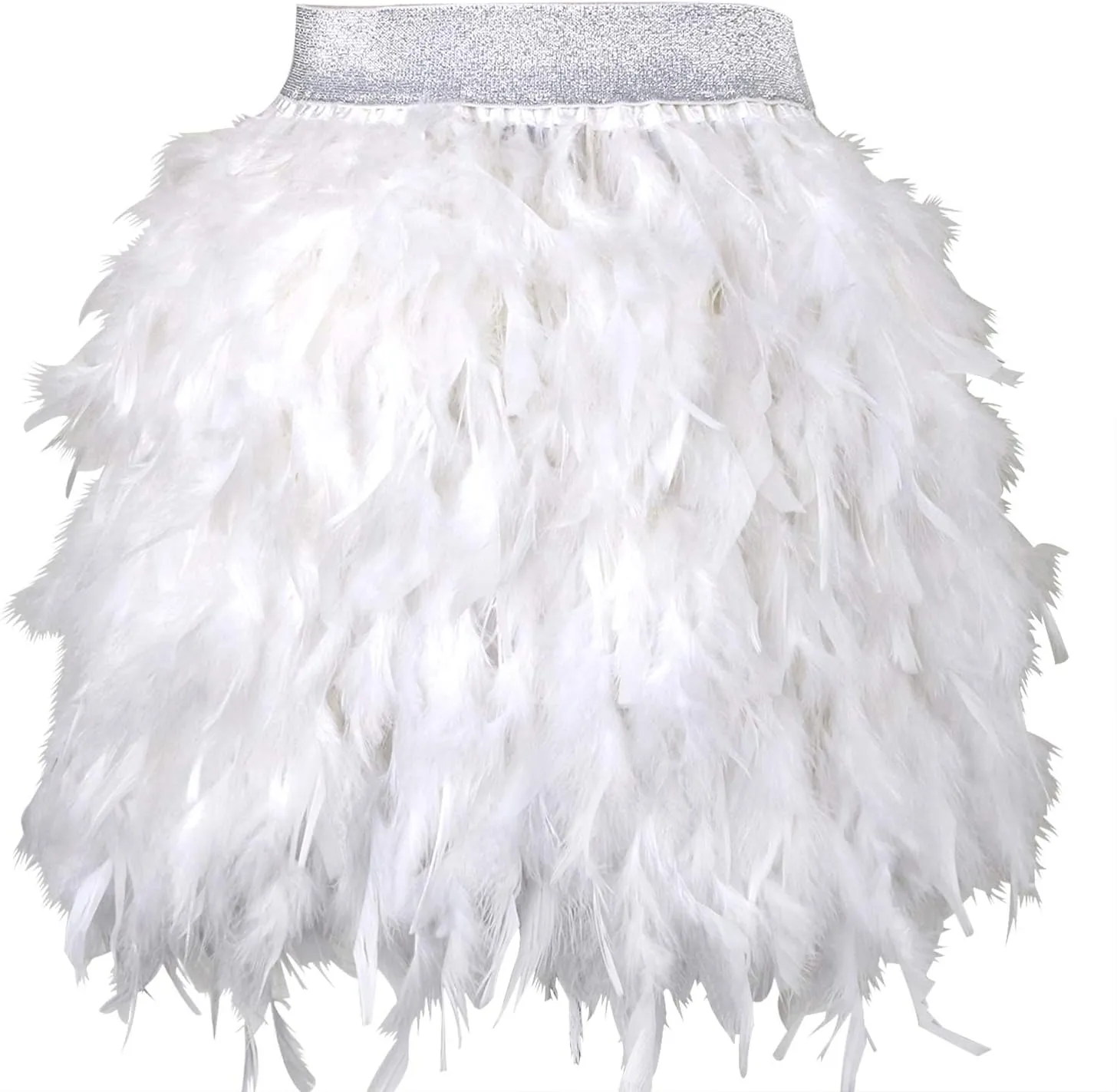 ZAKIA Women's Skirt Real Natural Feather Feather Skirt Casual