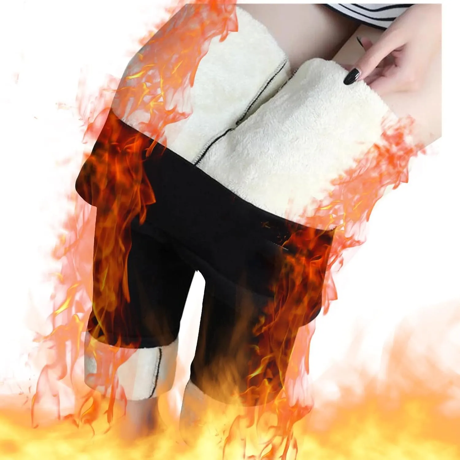 ZEFOTIM Fleece Lined Leggings for Women 2024 Outdoor Casual Thermals Tights Soild High Waist Casual Pants