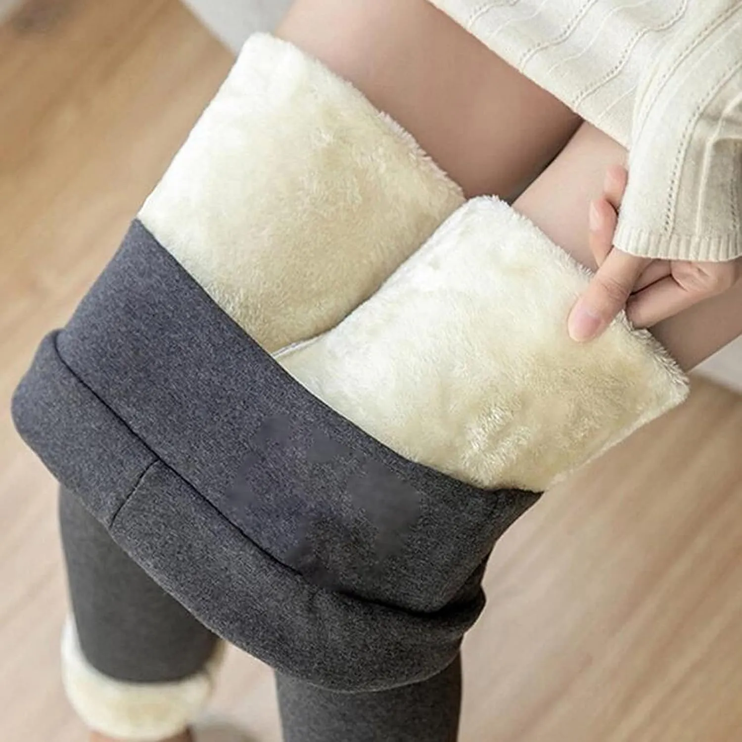 ZEFOTIM Fleece Lined Leggings for Women 2024 Outdoor Casual Thermals Tights Soild High Waist Casual Pants