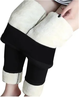ZEFOTIM Fleece Lined Leggings for Women 2024 Outdoor Casual Thermals Tights Soild High Waist Casual Pants