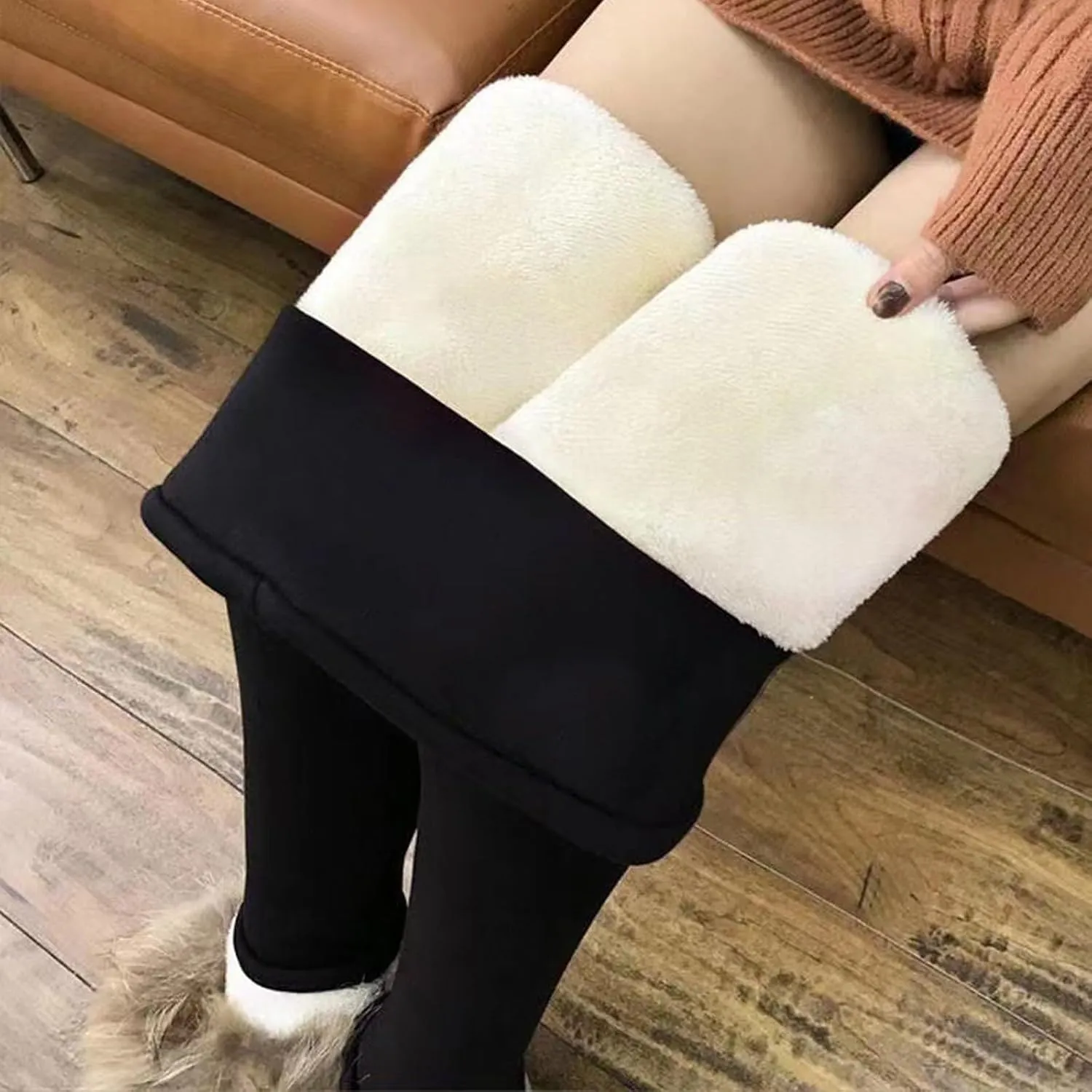 ZEFOTIM Fleece Lined Leggings Women Thermal Workout 2024 Tights Plus Size Soild High Waist Casual Pants