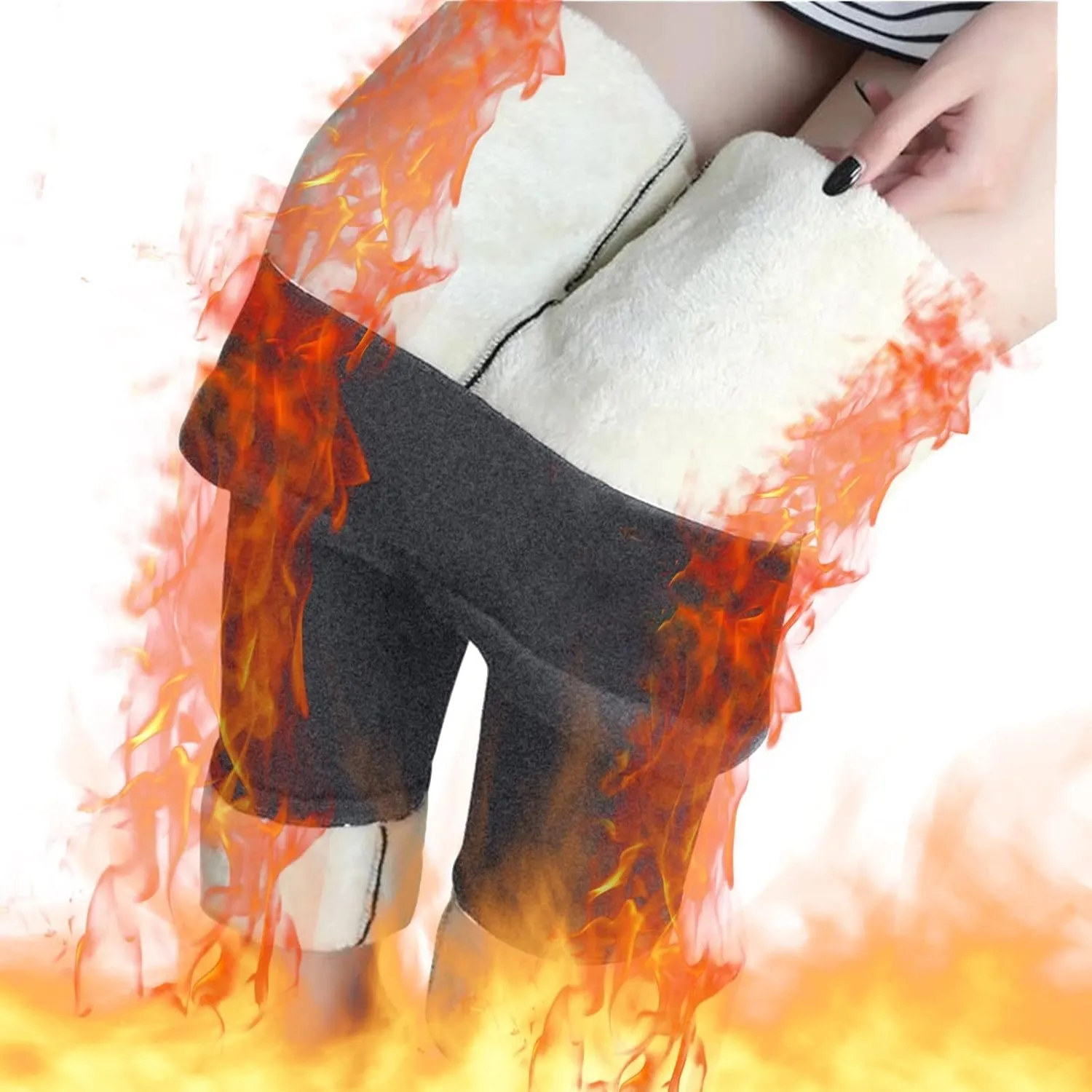 ZEFOTIM Fleece Lined Leggings Women Thermal Workout 2024 Tights Plus Size Soild High Waist Casual Pants
