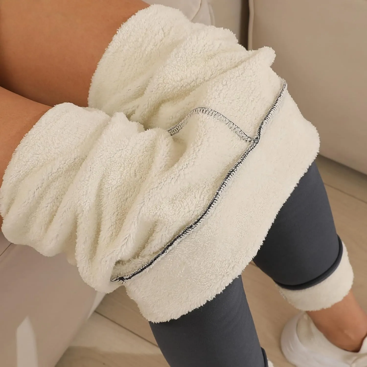 ZEFOTIM Fleece Lined Leggings Women Thermal Workout 2024 Tights Plus Size Soild High Waist Casual Pants